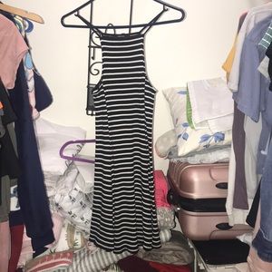 Black & white striped dress